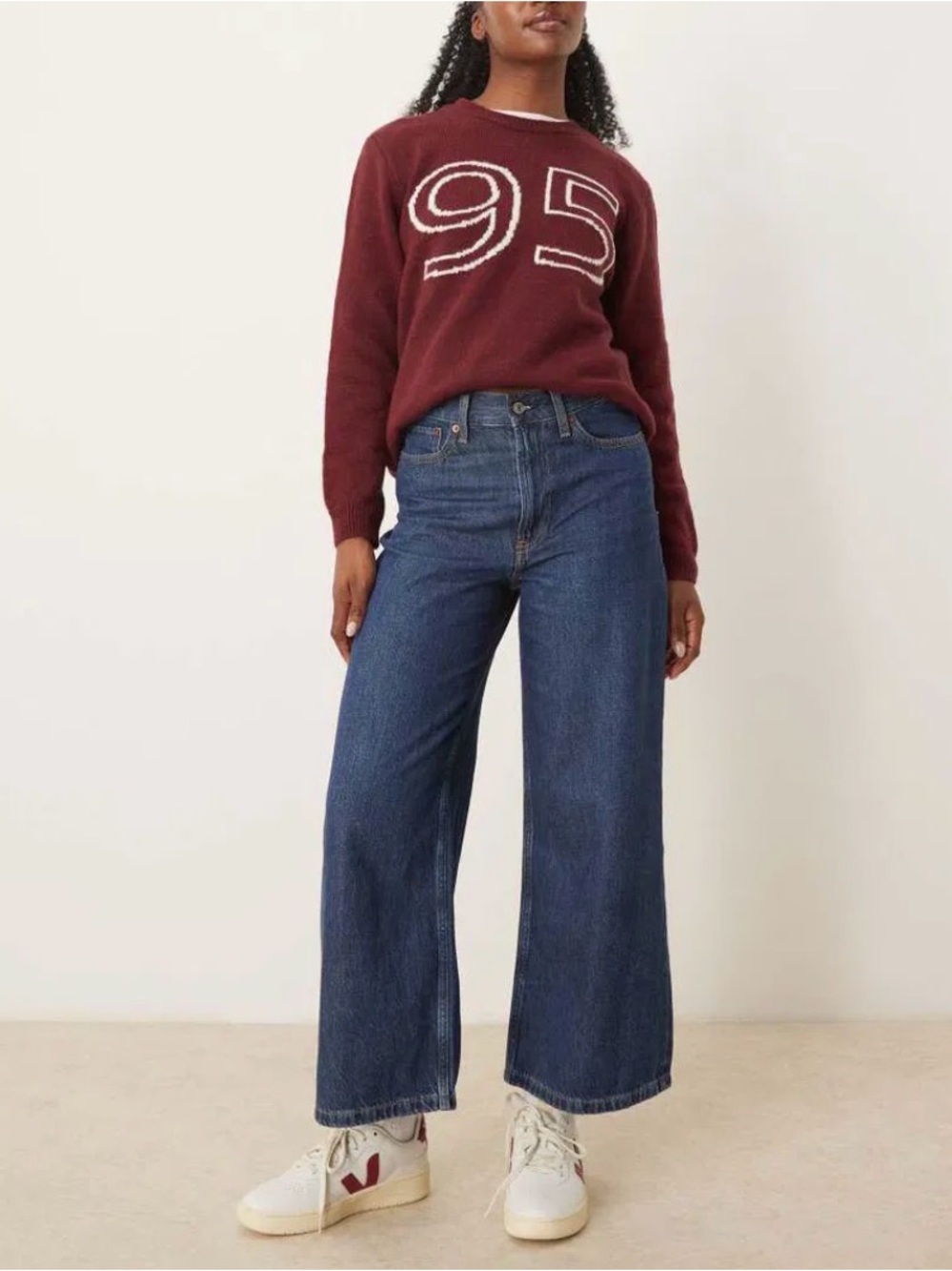 Abercrombie The Crop Wide Leg High Rise Jean